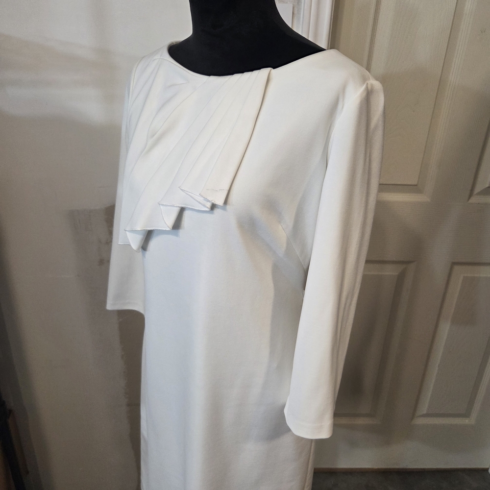 Alex Marie Dress Elegant Cream Long Sleeve Dress Pleated Top Long Sleeve - Picture 9 of 11